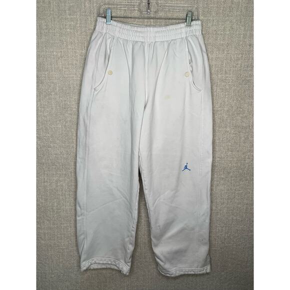 Jordan Sweatpants White Mens Medium Vintage Y2K‎ Draw Tie String Gym - Picture 1 of 9
